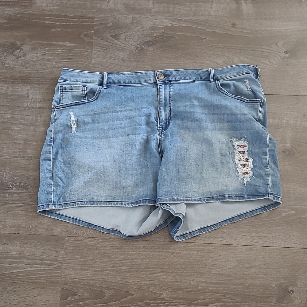 Lane Bryant Blue Distressed Jean Shorts